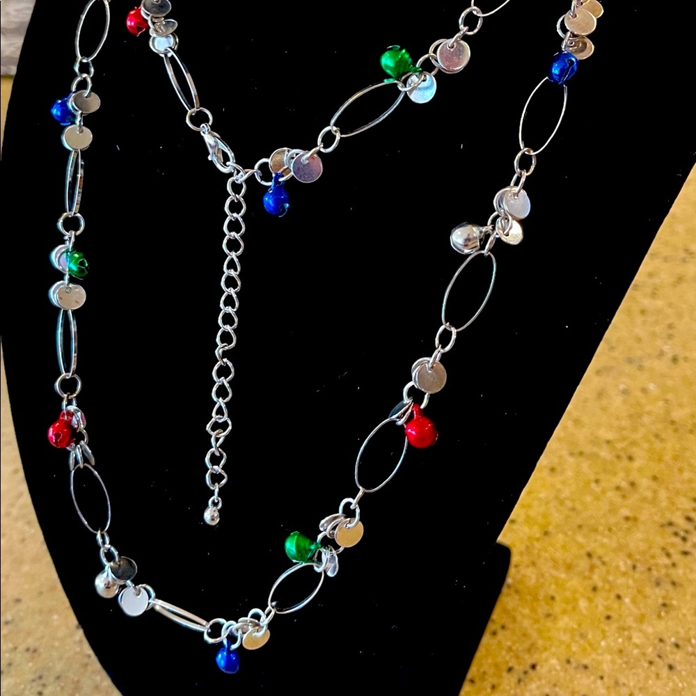 Multicolor Charm Silver Necklace